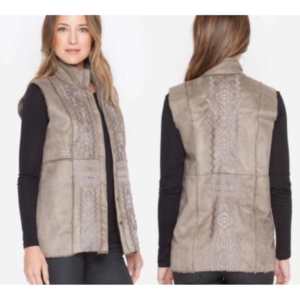 Johnny Was‎ Women"s Embroidered Vest Biya Taraxa Size M - Picture 11 of 11